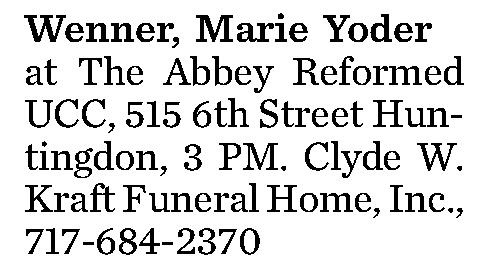Wenner, Marie Yoder 