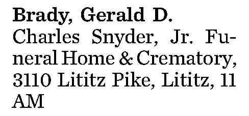 Brady, Gerald D. 