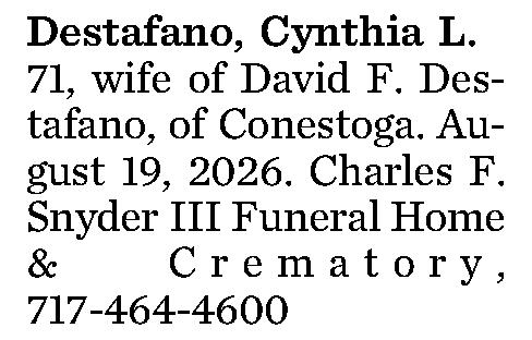 Destafano, Cynthia L. 