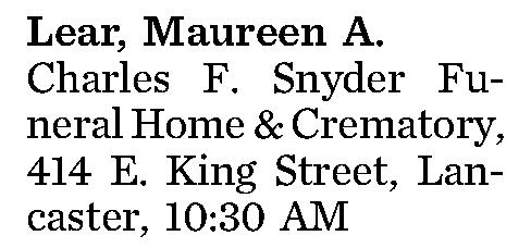 Lear, Maureen A. 