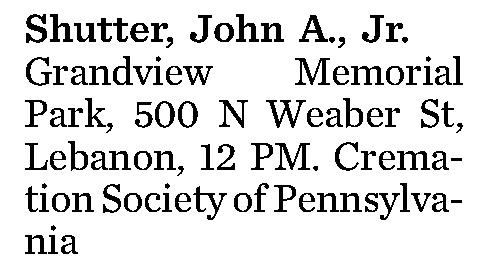 Shutter, John A., 