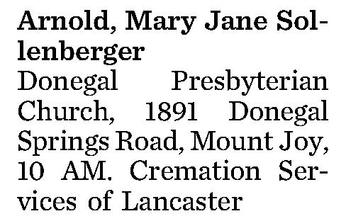 Arnold, Mary Jane 