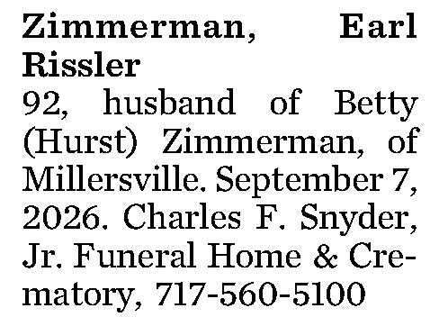 Zimmerman, Earl Rissler 