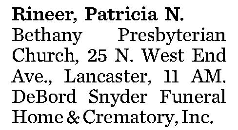 Rineer, Patricia N. 