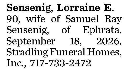 Sensenig, Lorraine E. 