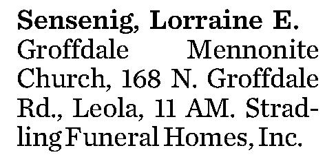Sensenig, Lorraine E. 