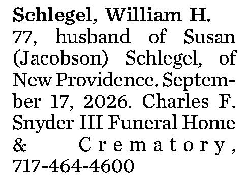 Schlegel, William H. 