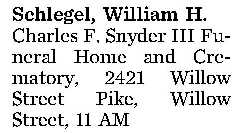 Schlegel, William H. 