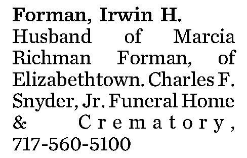 Forman, Irwin H. 