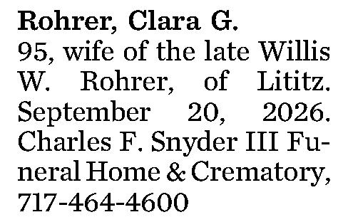 Rohrer, Clara G. 
