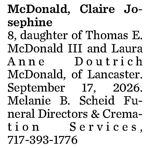 McDonald, Claire Josephine 