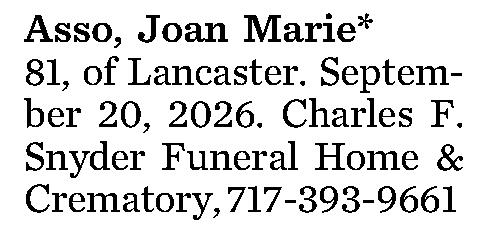 Asso, Joan Marie* 
