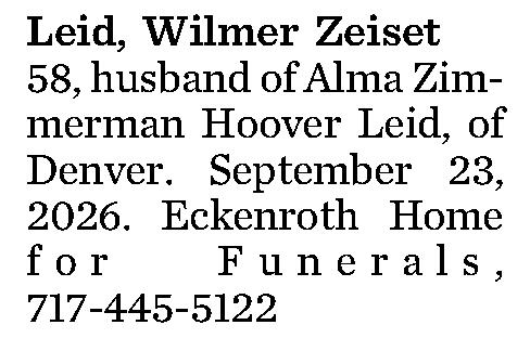 Leid, Wilmer Zeiset 