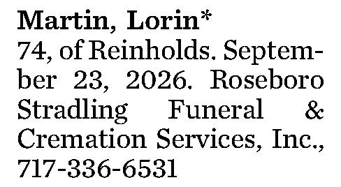 Martin, Lorin* 74, 