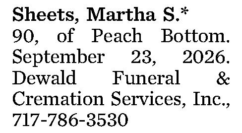 Sheets, Martha S.* 
