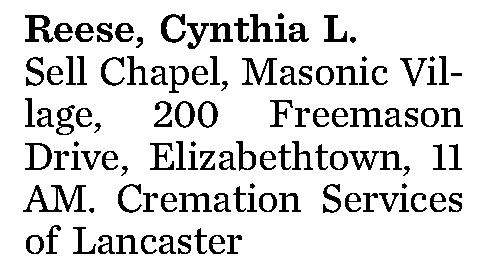 Reese, Cynthia L. 