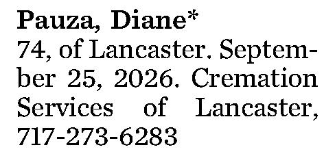 Pauza, Diane* 74, 