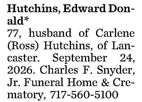 Hutchins, Edward Donald* 