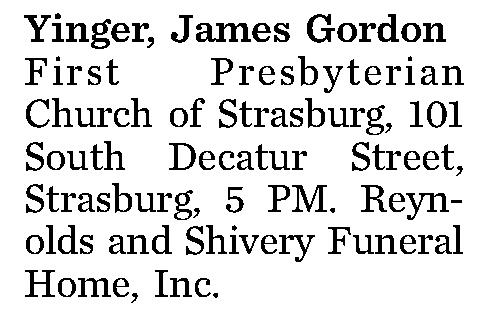 Yinger, James Gordon 