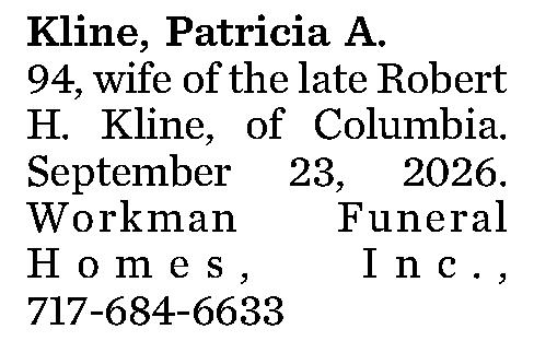 Kline, Patricia A. 