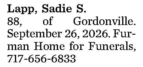 Lapp, Sadie S. 