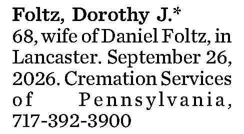 Foltz, Dorothy J.* 
