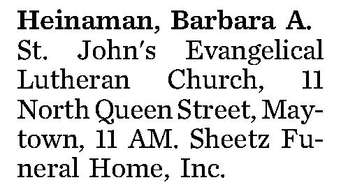 Heinaman, Barbara A. 