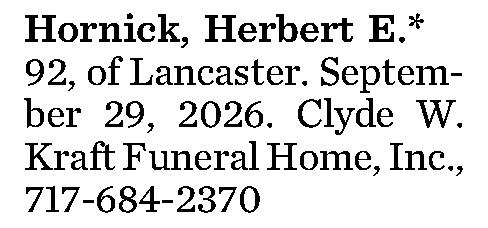 Hornick, Herbert E.* 