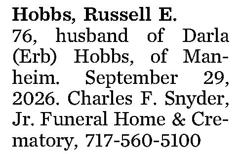 Hobbs, Russell E. 
