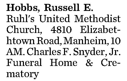 Hobbs, Russell E. 