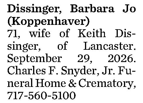 Dissinger, Barbara Jo 