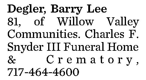 Degler, Barry Lee 