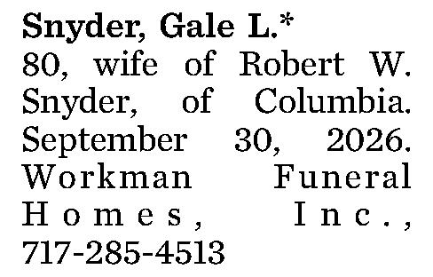 Snyder, Gale L.* 
