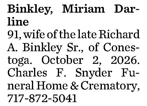 Binkley, Miriam Darline 