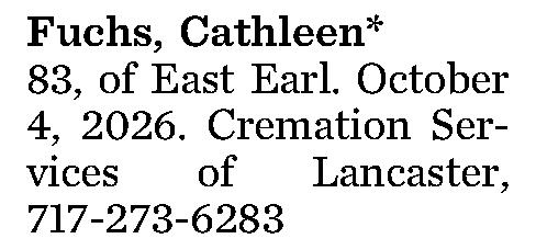 Fuchs, Cathleen* 83, 