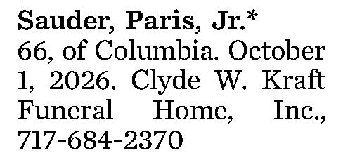 Sauder, Paris, Jr.* 