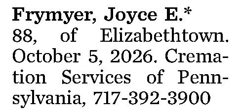 Frymyer, Joyce E.* 