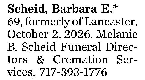 Scheid, Barbara E.* 