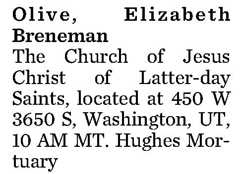 Olive, Elizabeth Breneman 