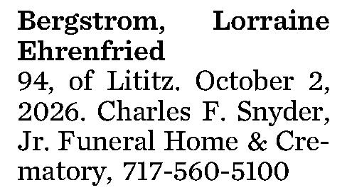 Bergstrom, Lorraine Ehrenfried 