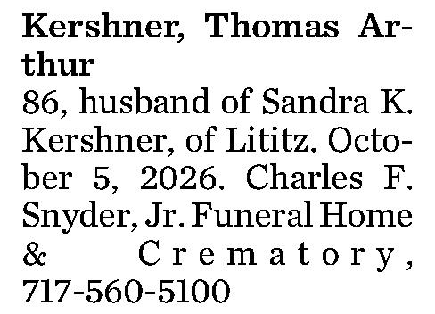 Kershner, Thomas Arthur 
