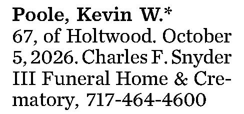 Poole, Kevin W.* 