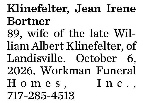 Klinefelter, Jean Irene 