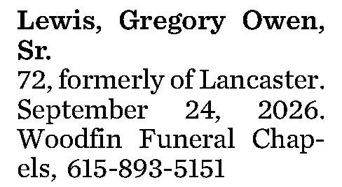 Lewis, Gregory Owen, 