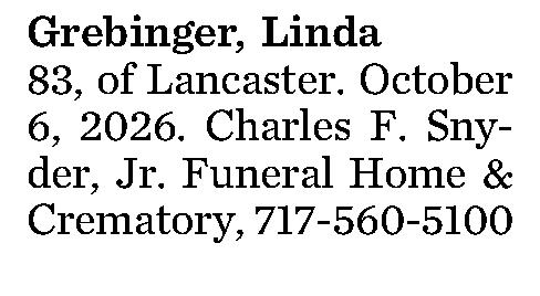 Grebinger, Linda  