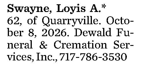 Swayne, Loyis A.* 