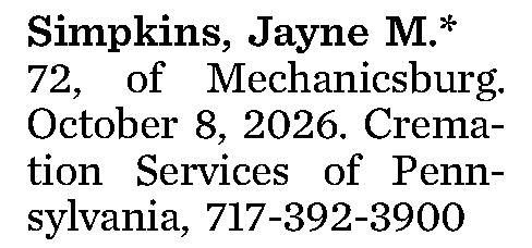 Simpkins, Jayne M.* 