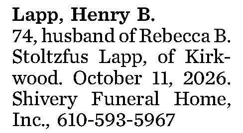 Lapp, Henry B. 