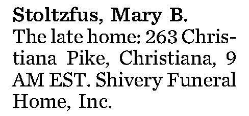 Stoltzfus, Mary B. 
