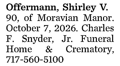 Offermann, Shirley V. 